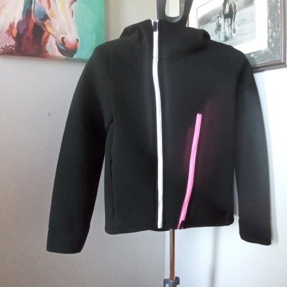 Betsey Johnson Performance Asymmetric Zip Front Bonded black Jacket - Picture 1 of 8
